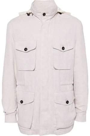 N.PEAL Hampton herringbone hooded jacket