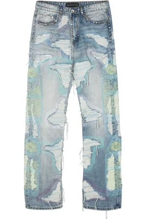 Who Decides War Distressed straight-leg jeans
