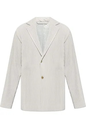 Issey Miyake Plissé-effect single-breasted blazer