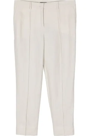 N.PEAL Harper linen cropped trousers
