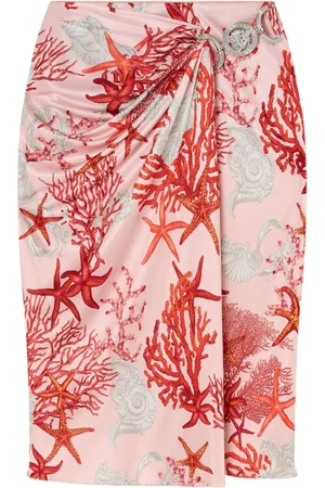 VERSACE Barocco Sea gathered midi skirt