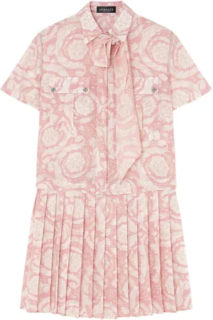 VERSACE Barocco Lavalli�re silk mini dress
