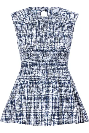Proenza Schouler Birdie check-pattern cotton top