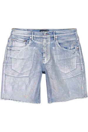 Purple Brand Iridescent-finish denim shorts