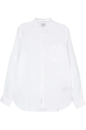 Woolrich BAND COLLAR LINEN SHIRT