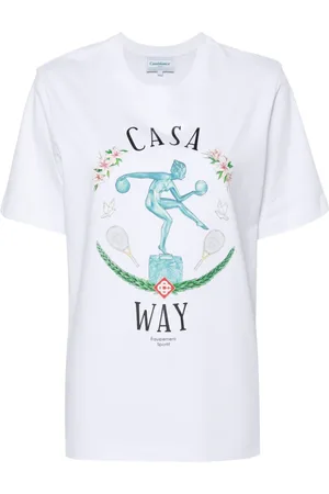 Casablanca Statue En Marbre-print cotton T-shirt