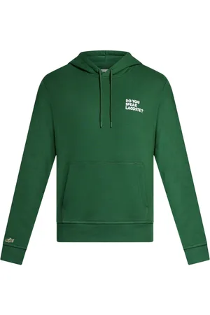 Lacoste Slogan-print cotton hoodie
