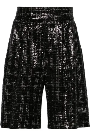 AMIRI Sequinned bouclé skater shorts