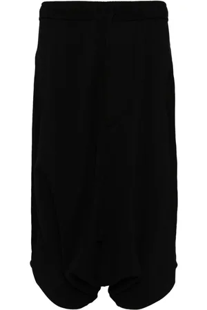JULIUS Drop-crotch cotton track shorts