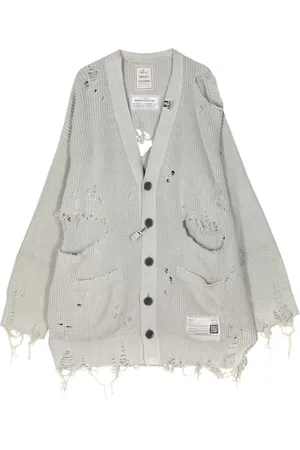 Maison Mihara Yasuhiro Distressed cotton cardigan