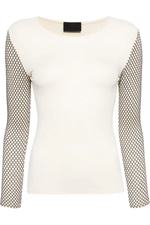 Puppets and Puppets Mannequin mesh-embellished top