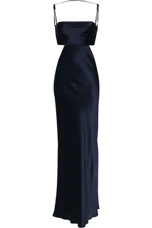Michelle Mason Plunge back silk dress