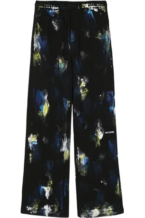 We11 Done Painted-print cotton track pants