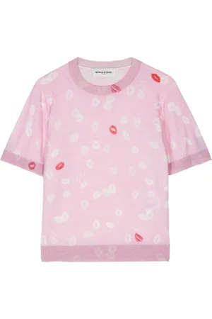 Sonia by Sonia Rykiel Mouth-print knitted T-shirt