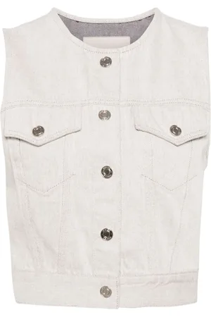 SYSTEM Collarless denim vest