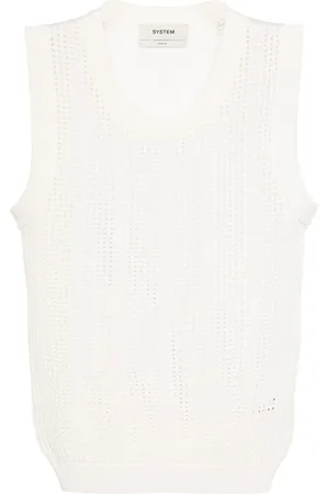 SYSTEM Round-neck open-knit tank top