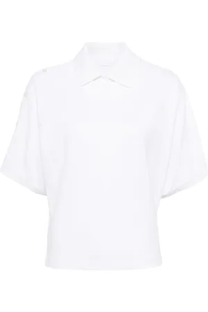 SYSTEM Asymmetric cotton polo shirt