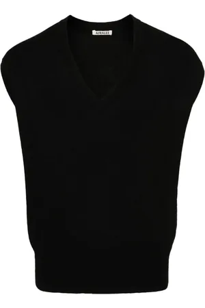 Auralee V-neck straight-hem vest