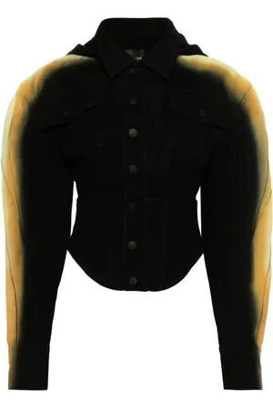 MUGLER Corseted gradient-effect denim jacket
