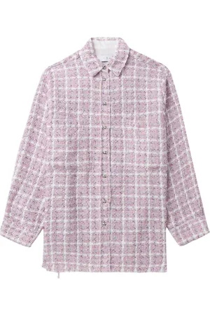 IRO Plaid-check tweed shirt