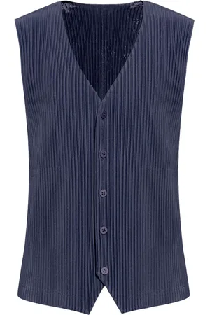 Issey Miyake Pleated V-neck vest