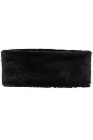 Saint Laurent Cross-closure faux-fur scarf