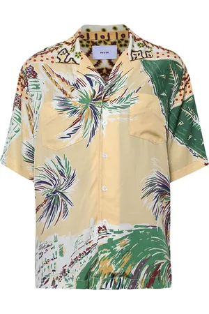Rhude Palm-print silk shirt
