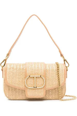 Twin-Set Amie raffia cross body bag