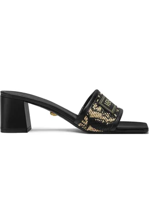 VERSACE Theia Barocco 55mm raffia mules