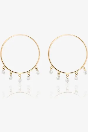 PERSÉE 18kt yellow diamond hoop earrings