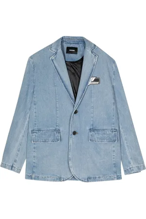 We11 Done Notched-lapels denim cotton blazer