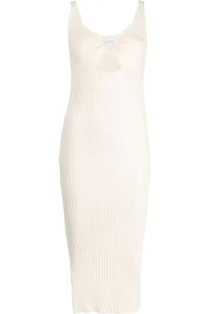 JOHN ELLIOTT Mineral twist-detail ribbed-knit midi dress