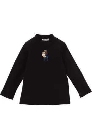 Familiar Bear-embroidered mock-neck jumper