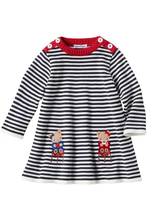 Familiar Bear-appliquéd knitted dress