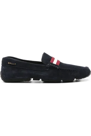 Bally Stripe-detail suede loafers