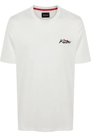 Kiton Flocked-logo cotton T-shirt
