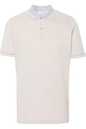 ELEVENTY Stripe-detail cotton polo shirt