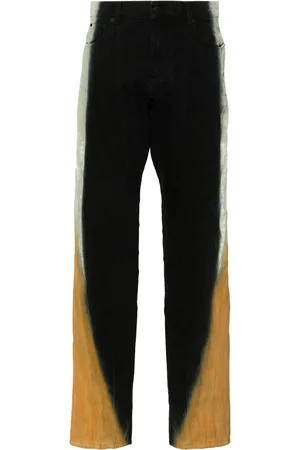 MUGLER Gradient-effect Spiral baggy jeans
