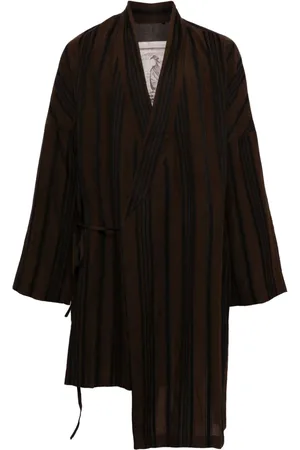 ZIGGY CHEN Striped asymmetric coat