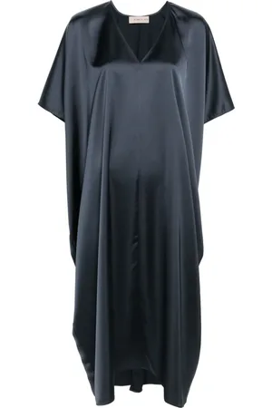 BLANCA Satin shift midi dress