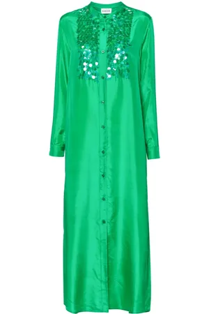 P.A.R.O.S.H. Sequin-embellished silk shirtdress