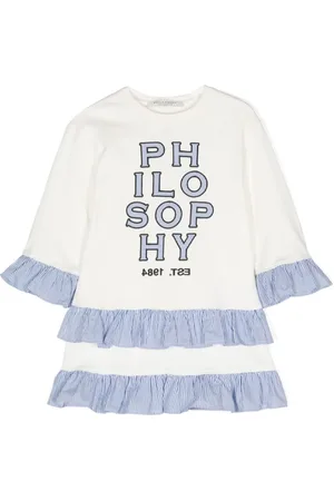 PHILOSOPHY DI LORENZO SERAFINI Logo-embroidered cotton dress