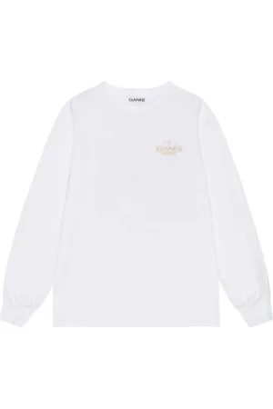 Ganni Logo-print cotton sweatshirt