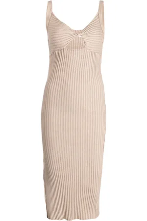 JOHN ELLIOTT Twist-detail ribbed-knit dress