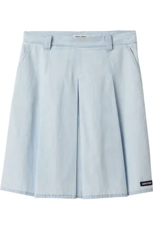 Miu Miu Pleated chambray skirt
