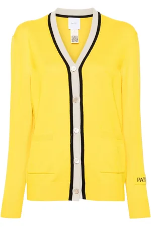 Patou Intarsia-knit logo cardigan