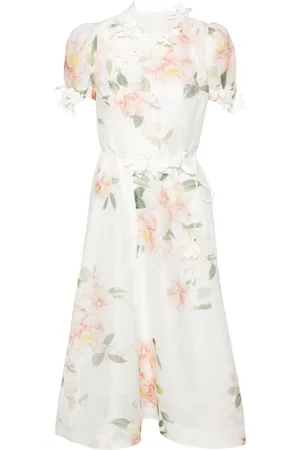 ZIMMERMANN Floral-appliqué dress
