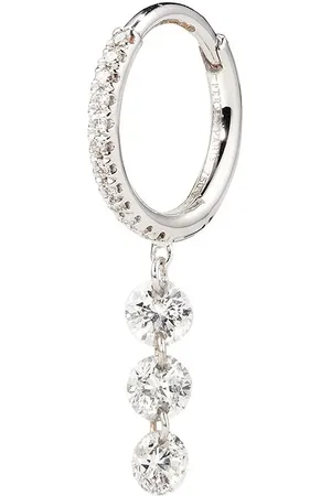 PERSÉE 18K white gold diamond hoop earring