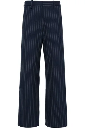 Maje Pinstriped mid-rise flared trousers