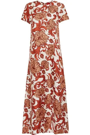 La DoubleJ Swing botanical-print silk dress
